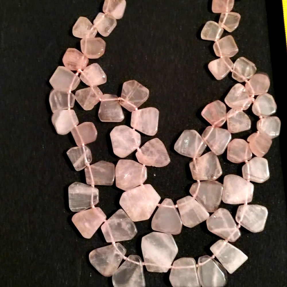 Double stranded rose quartz necklace